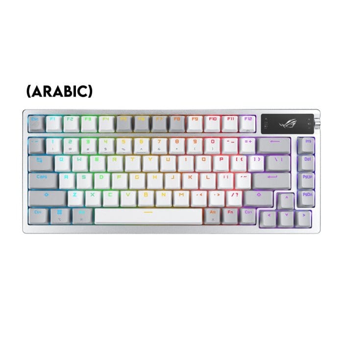 Asus M701 Rog Azoth 75% RGB Wireless Mechanical Gaming Keyboard NX Snow Switch Refined Linear (Arabic) - White