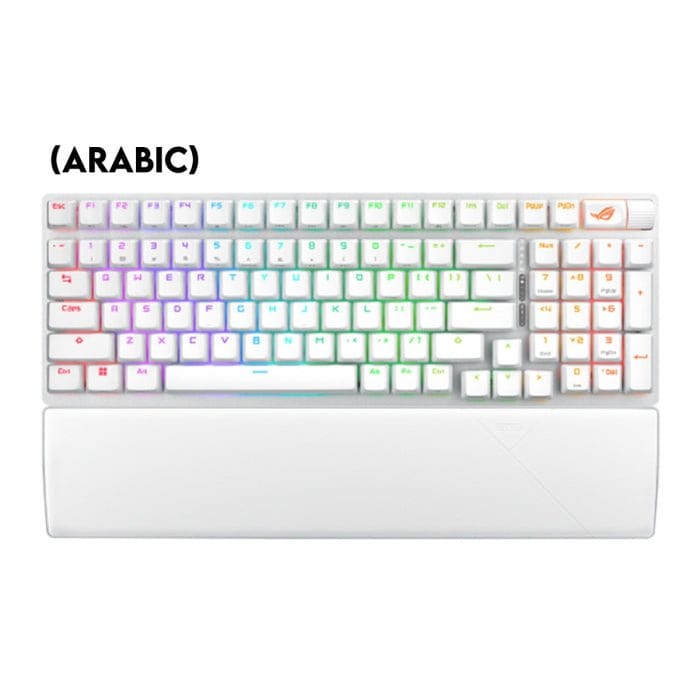 Asus X901 Rog Strix Scope II 96 Wireless Mechanical Gaming KeyBoard NX Snow Switch Refined Linear (Arabic) - White