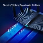 TP-Link Archer AX90 (AX6600) Tri-Band Wireless Router - 5GHz (4804 Mbps) / Gigabit WAN / Gigabit LAN