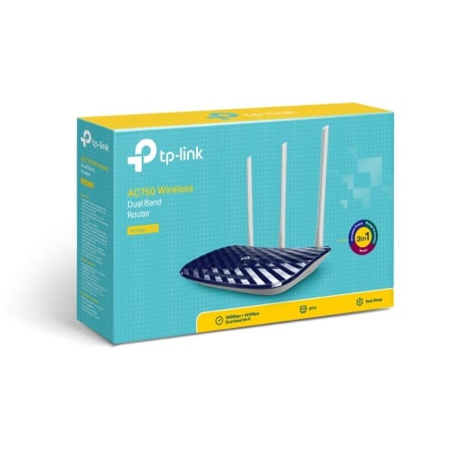 TP-Link Archer C20 AC750 Dual Band Router - 733 Mbps / WAN / LAN
