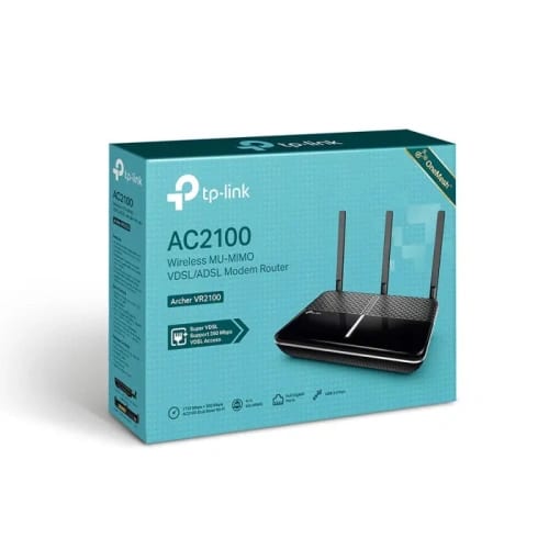 TP-Link Archer VR2100 AC2100 Wireless MU-MIMO VDSL/ADSL Modem Router TP-Link Archer VR2100 AC2100 Wireless MU-MIMO VDSL/ADSL Modem Router