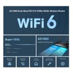 TPLink AX1800 Dual-Band Wi-Fi 6 VDSL/ADSL Modem Router (Archer VX1800v)